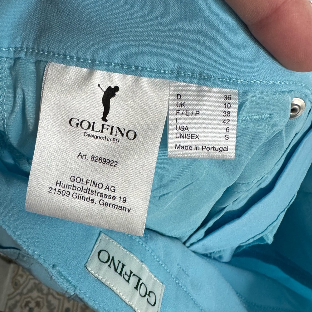 GOLFINO Sofia Medium Bermuda Light Robins Egg Blue Golf Shorts Size 6 - Picture 7 of 9